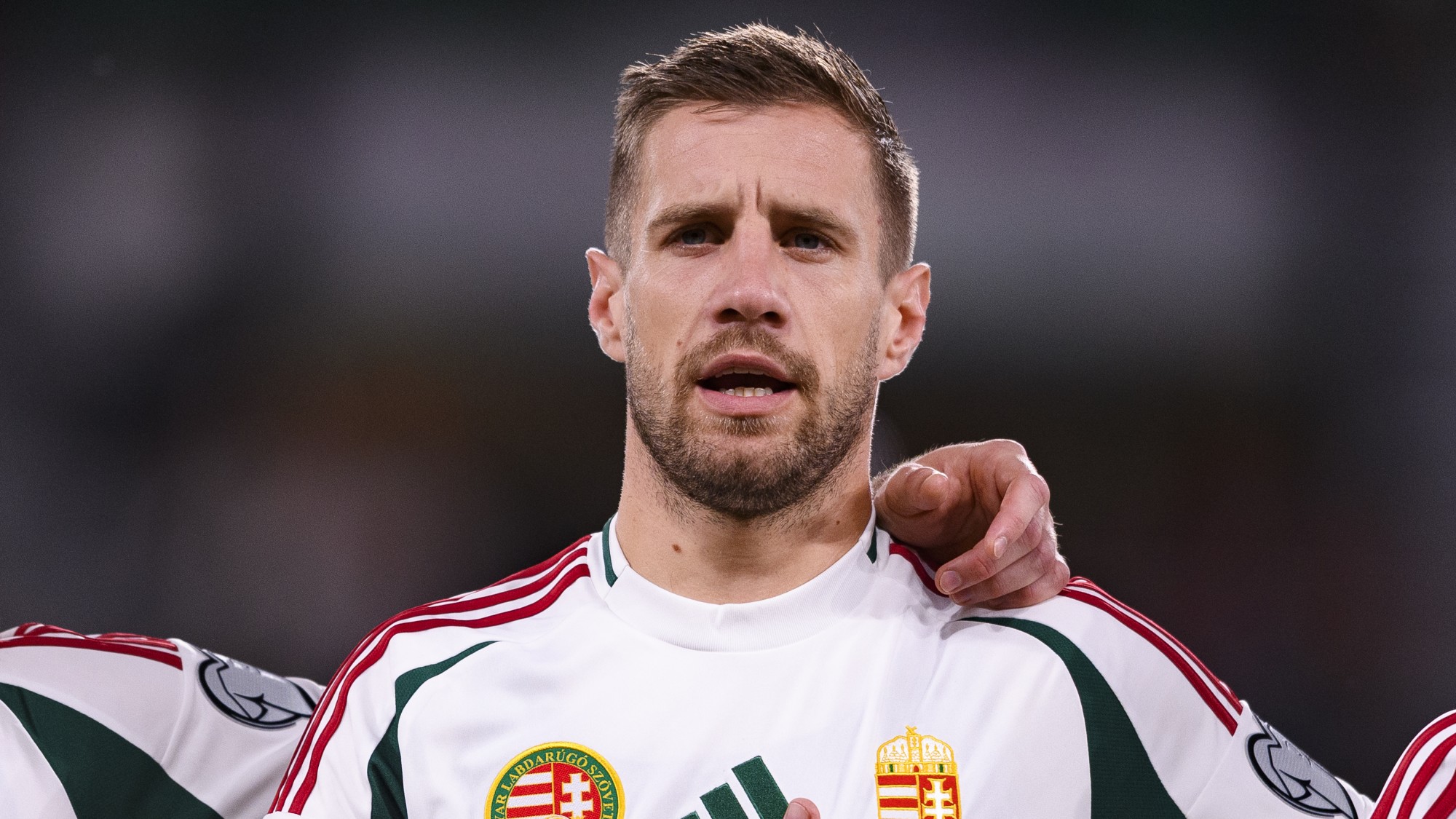 Varga Barnabás a Portugália-Magyarország világbajnoki selejtező előtt.