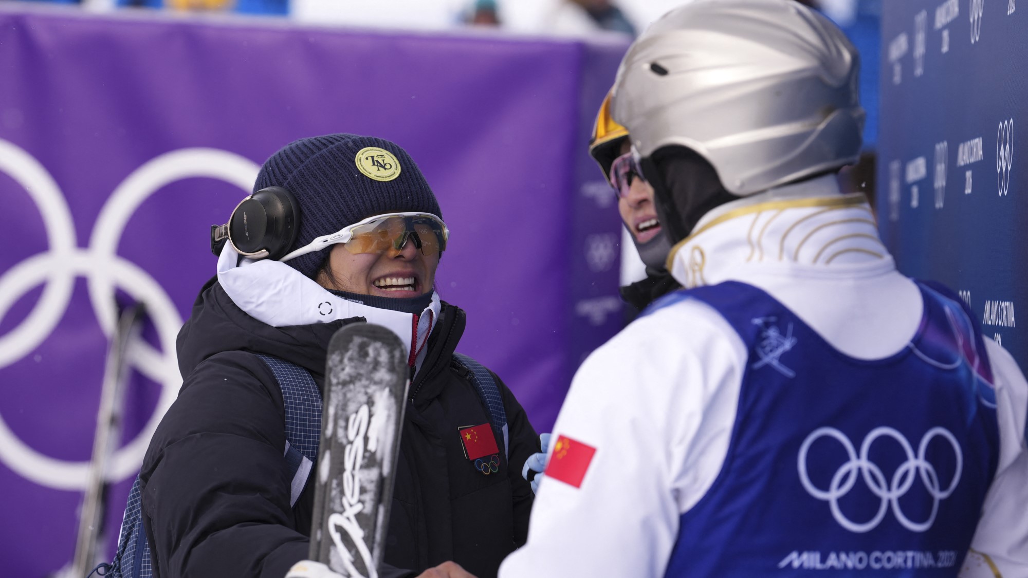 Téli olimpia szabadstílusú sí férj és feleség aranyérmes