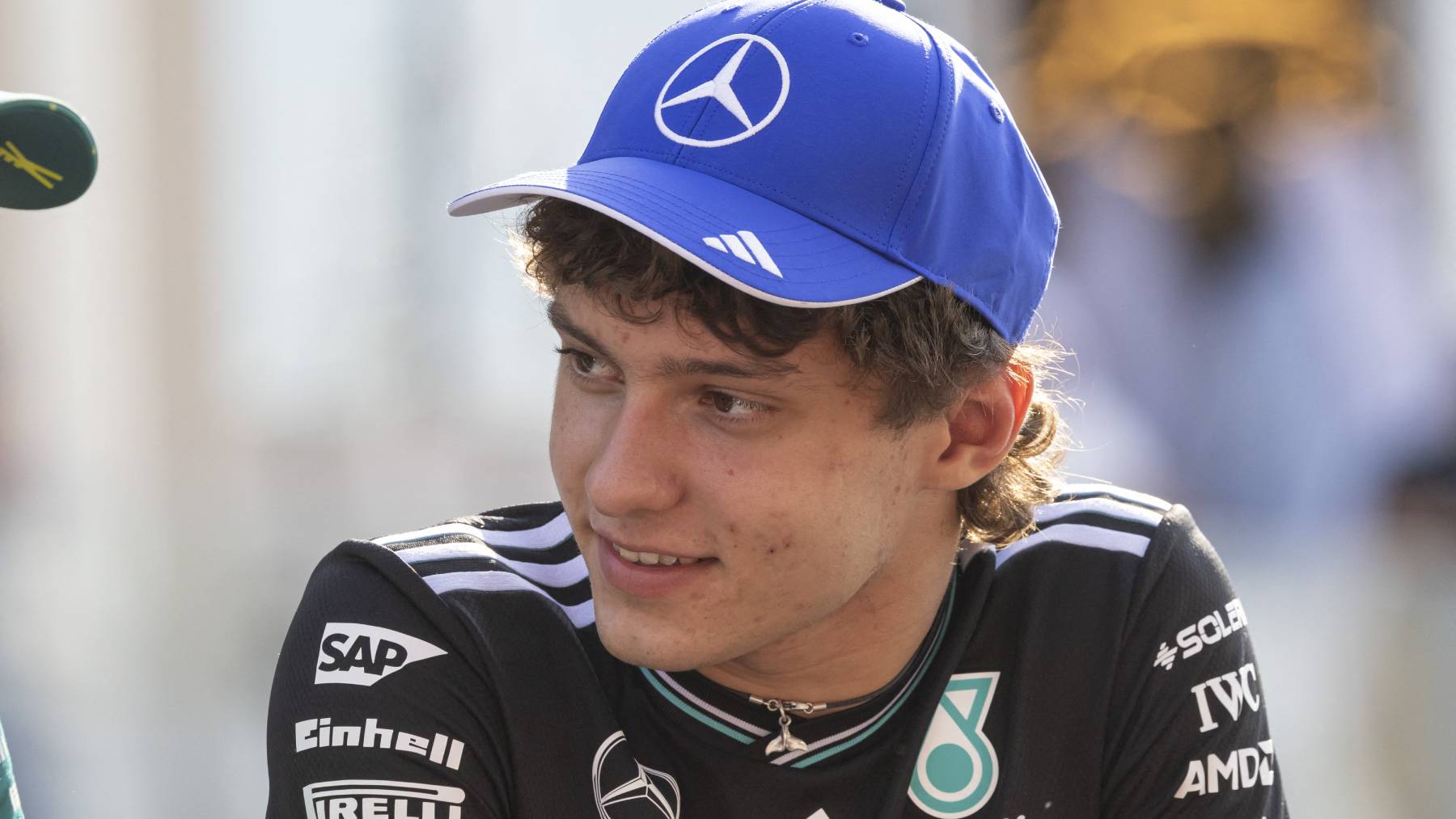 Kimi Antonelli of Italy spotted during the driver's parade ahead of the race. Kimi Antonelli is driving the F1 race car No. 12, the Mercedes W16 for the Mercedes-AMG Petronas Formula One Team. Abu Dhabi Grand Prix 2025 at Yas Marina Circuit, United Arab Emirates on December 7, 2025 (Photo by Nicolas Economou/NurPhoto)