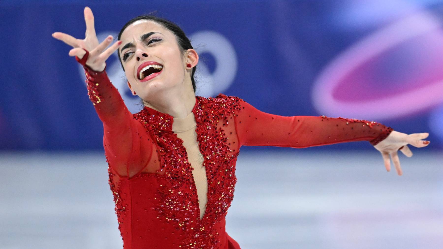 Canada's Madeline Schizas competes in the figure skating women's singles free skating team event during the Milano Cortina 2026 Winter Olympic Games at Milano Ice Skating Arena in Milan on February 8, 2026.