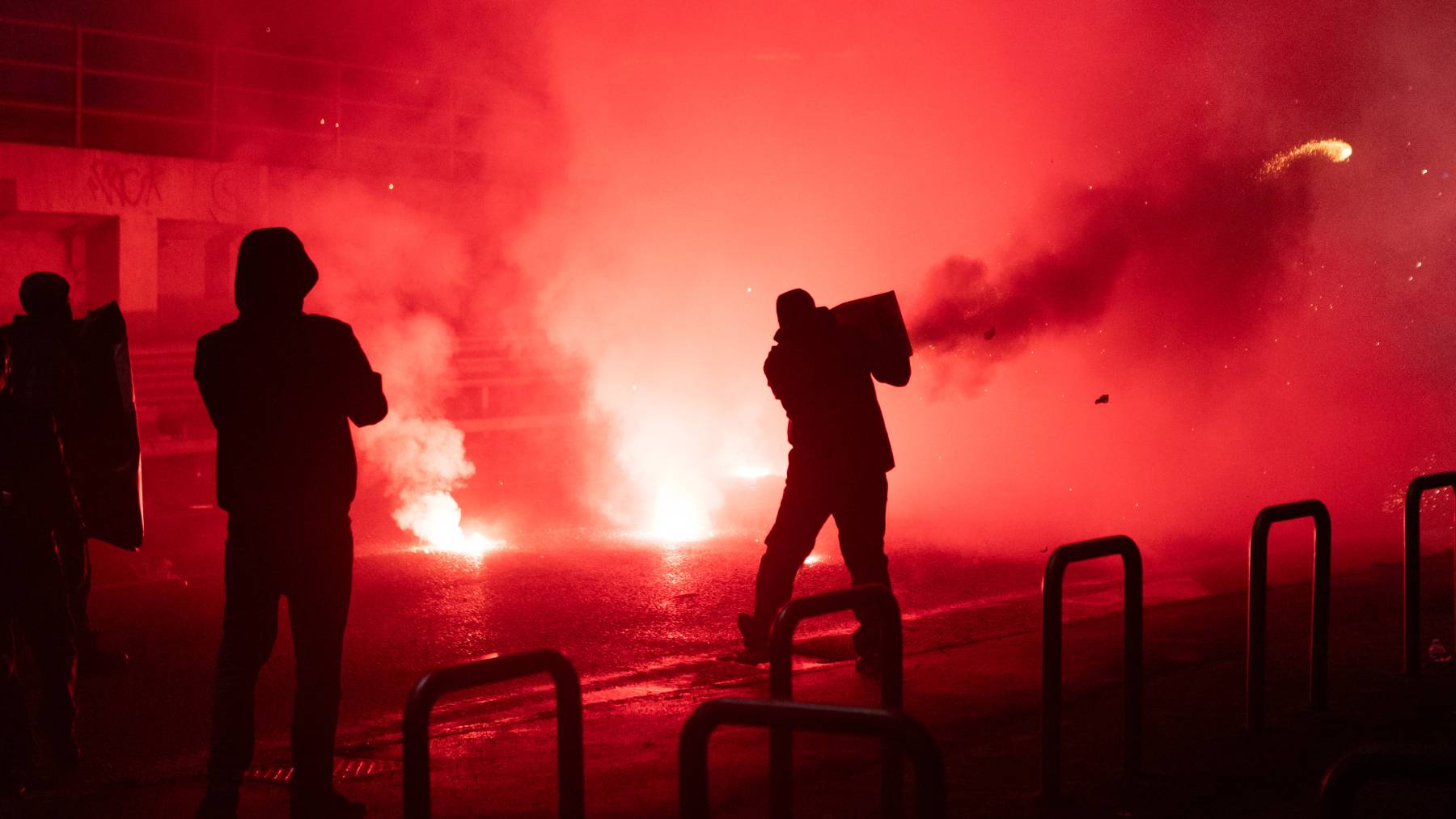 MILAN, ITALY â€“ FEBRUARY 7: Thousands of demonstrators take part in an anti-Olympic protest against the Milano Cortina 2026 Winter Olympic Games, as they light smoke bombs and hang banners in in Milan, Italy, on February 7, 2026. Andrea Carrubba / Anadolu