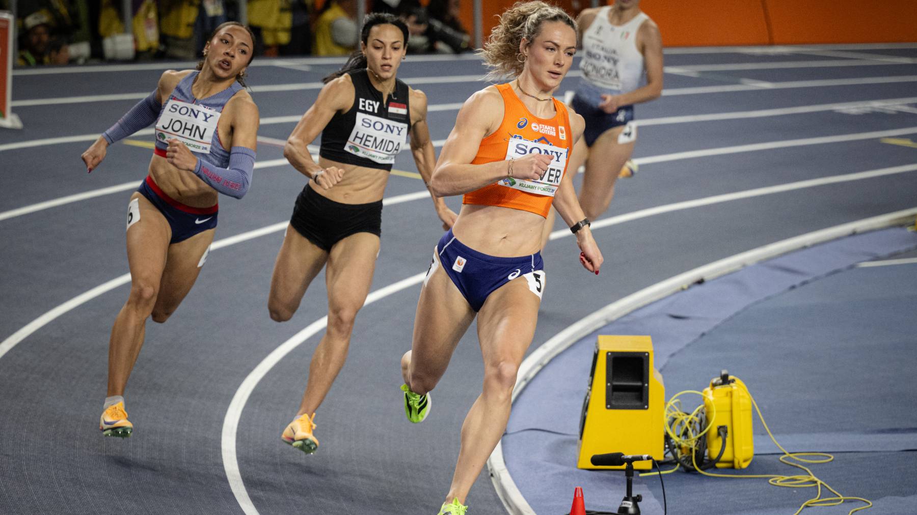Lieke Klaver of Team Netherlands competes in the Women's 400m Heats on day one of the World Athletics Indoor Championships Kujawy Pomorze 2026 at Arena Torun in Torun, Poland, on March 20, 2026. (Photo by Andy Astfalck/NurPhoto)