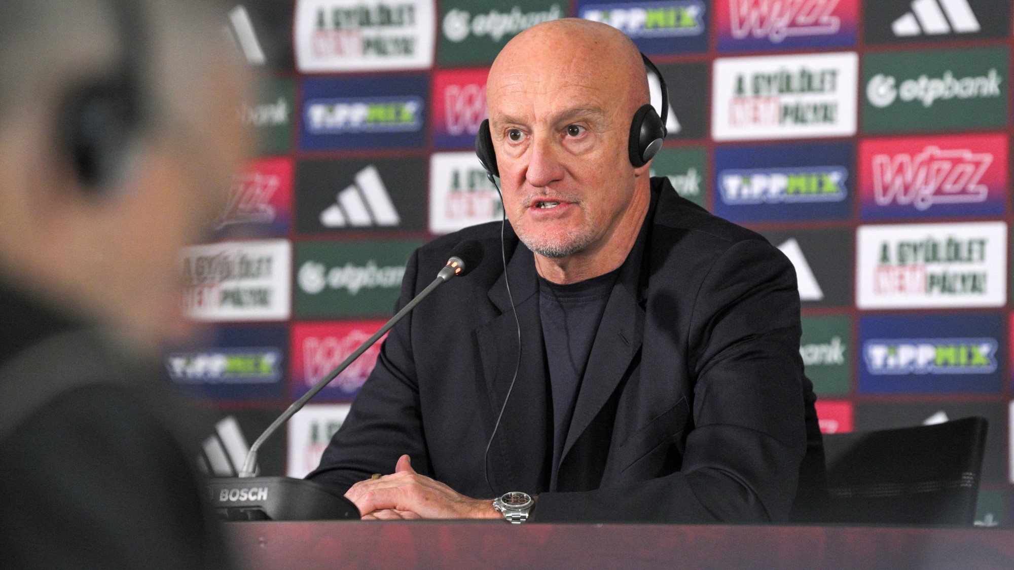 Marco Rossi szövetségi kapitány a márciusban sorra kerülő, a szlovénok és a görögök elleni felkészülési mérkőzésre készülő magyar labdarúgó-válogatott keretének kihirdetésén az MLSZ Telki Edzőközpontjában 2026. március 17-én.