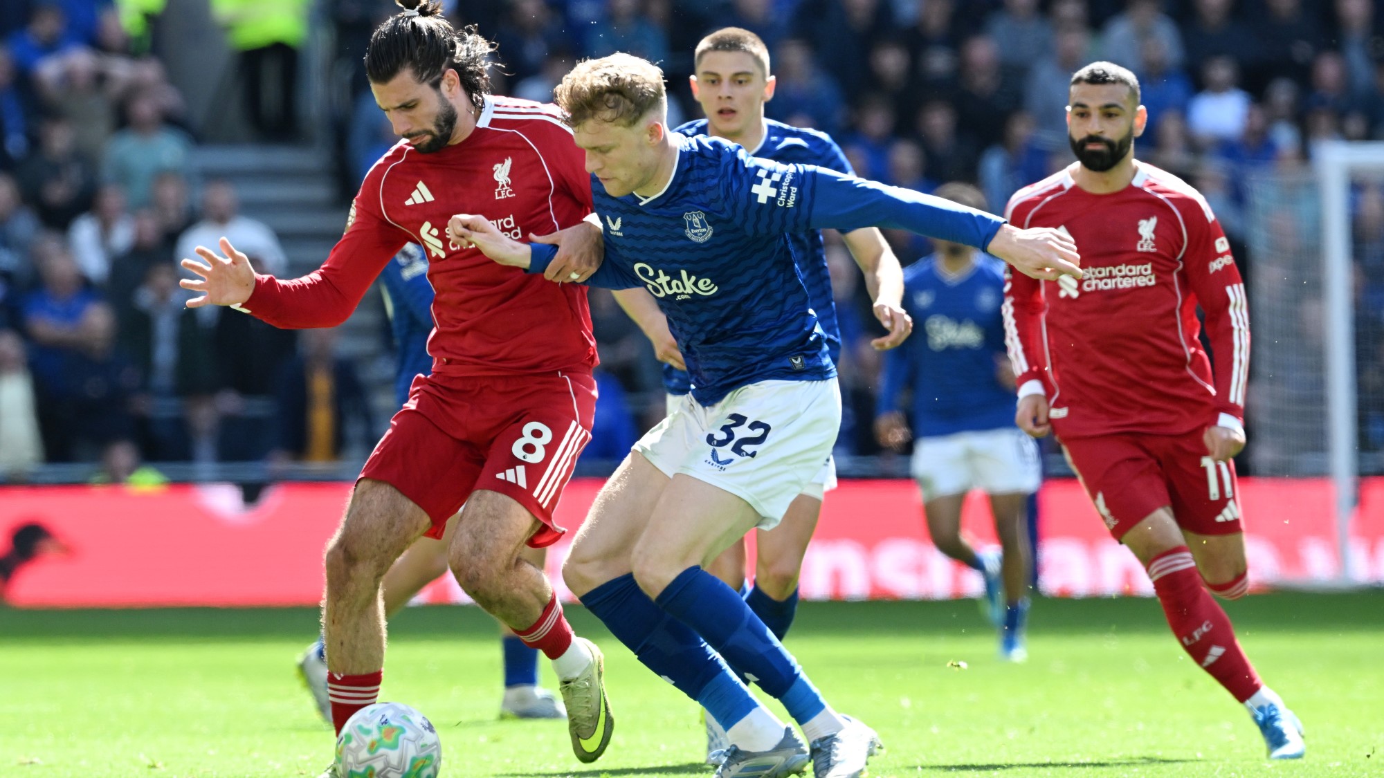 Szoboszlai Dominik az Everton és a Liverpool meccsén.