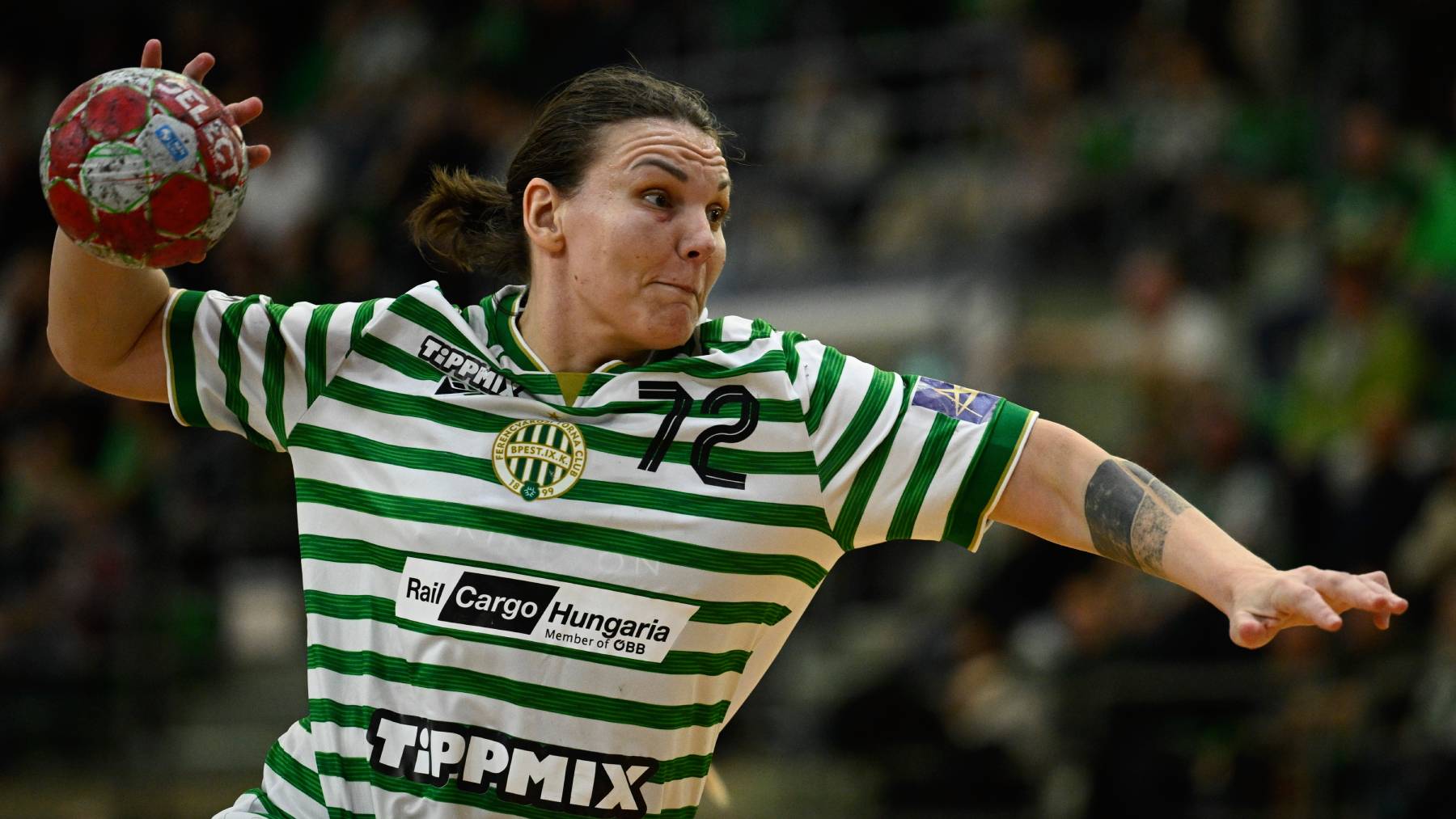 Dragana Cvijic, a Ferencváros játékosa a női kézilabda NB I-ben játszott FTC-Rail Cargo Hungaria - Dunaújvárosi Kohász KA mérkőzésen a fővárosi Elek Gyula Arénában 2026. január 4-én.