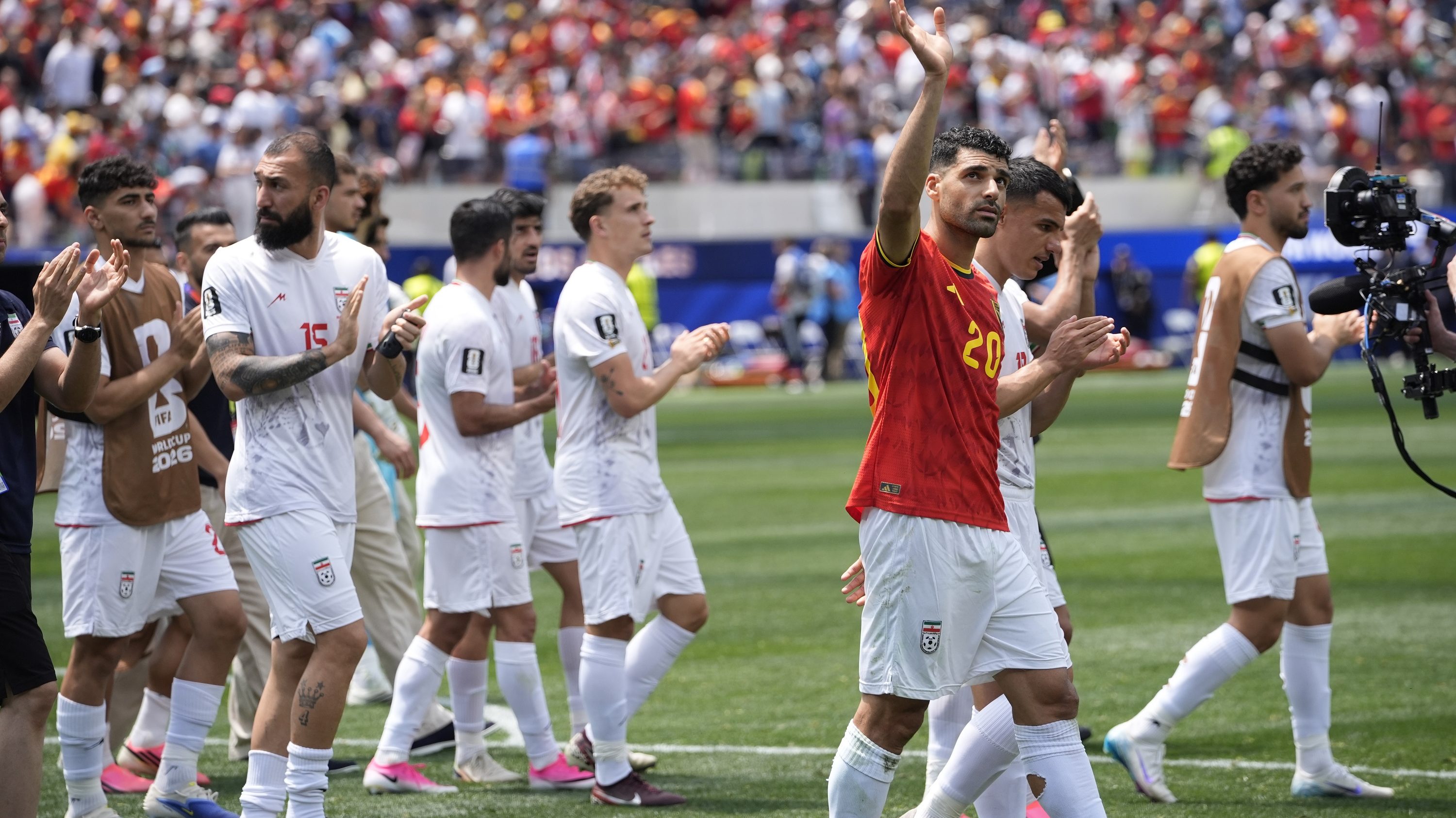 Az iráni válogatott tagjai Belgium ellen.