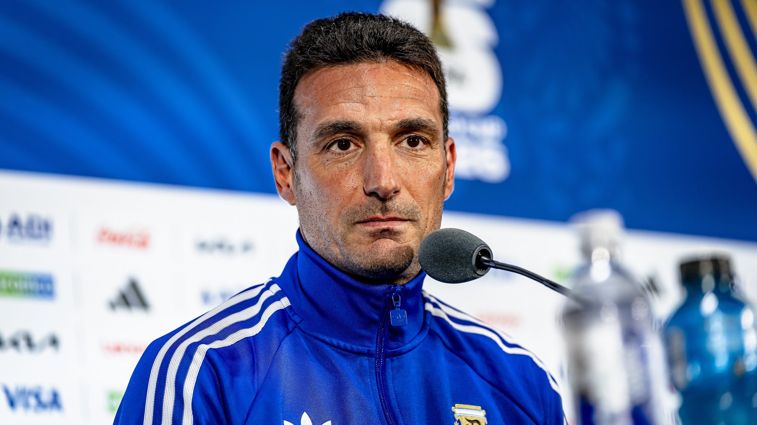 Lionel Scaloni a sajtótájékoztatón.
