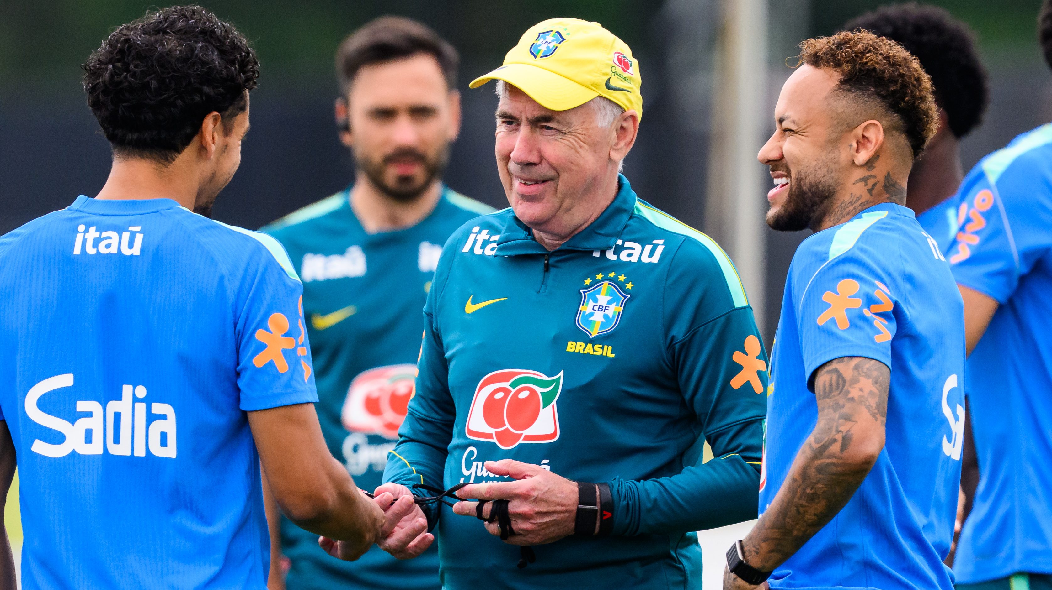 Neymar a brazilok edzésén.