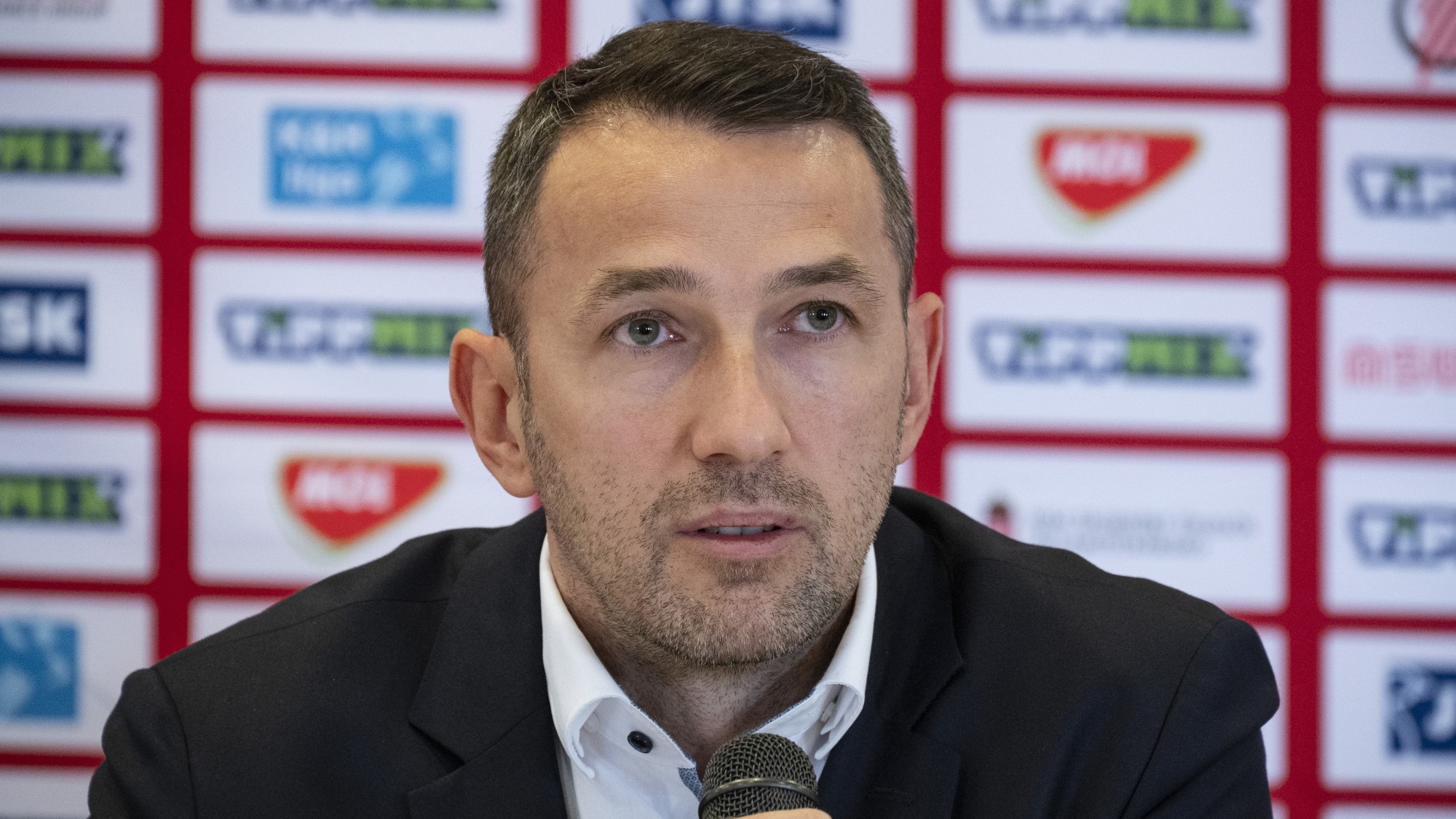 Ilyés Ferenc, az MKSZ elnöke a Magyar Kézilabda Szövetség (MKSZ) sajtótájékoztatóján.