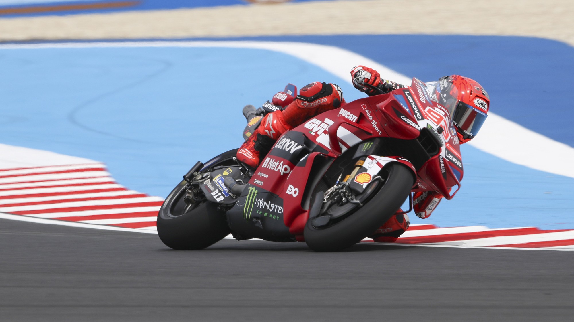 Marc Márquez a balatonfőkajári szabadedzésen.