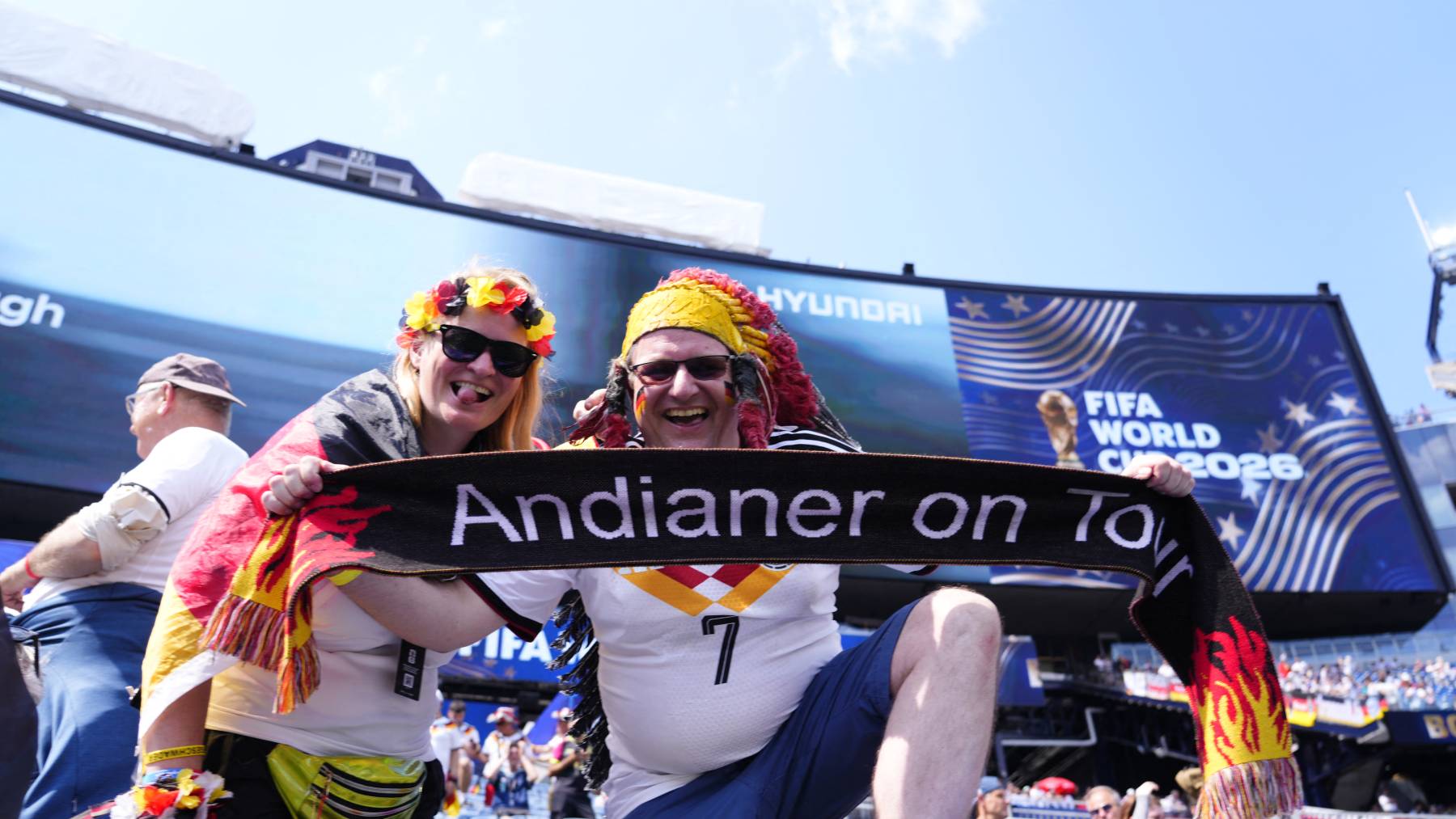 FOXBOROUGH, USA - JUNE 29: Fans gather prior the 2026 FIFA World Cup Round of 32 match between Germany and Paraguay at Boston Stadium (Gillette Stadium) in Foxborough, Massachusetts, United States on June 29, 2026. Jose Hernandez / Anadolu