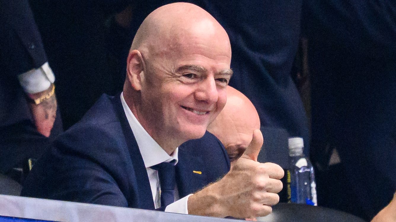 Gianni Infantino a Spanyolország-Franciaország elődöntőn.