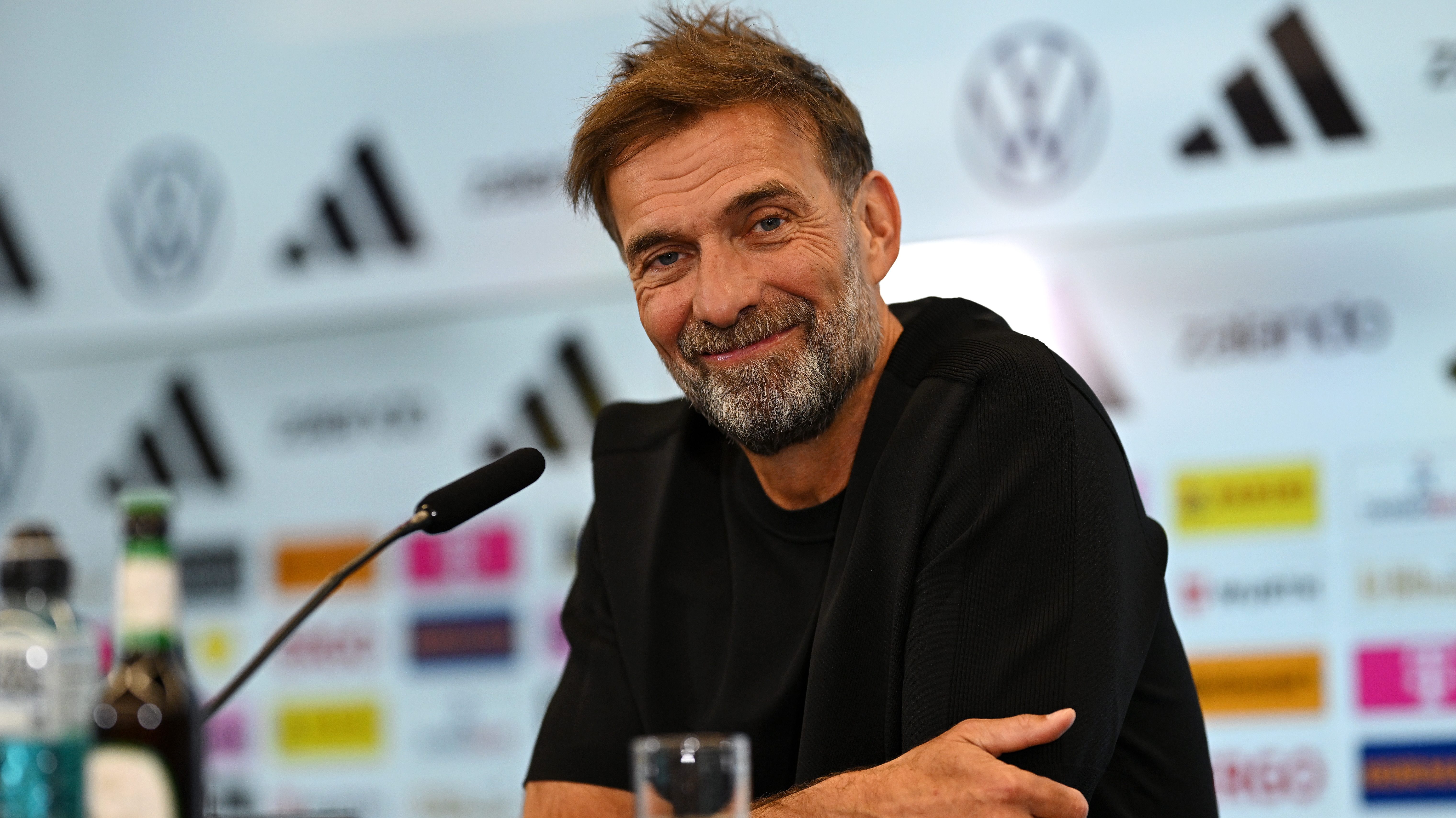 Jürgen Klopp a sajtótájékoztatón.