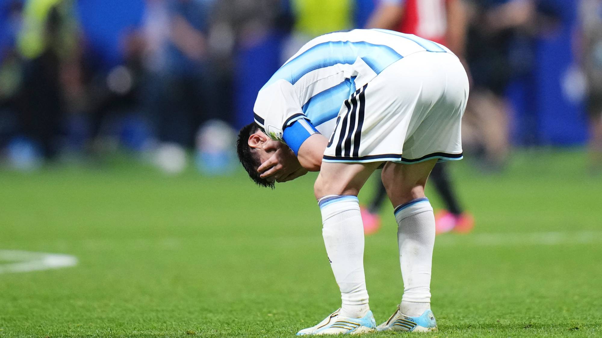 Lionel Messi of Argentina celebrates the victory during the FIFA World Cup 2026 Round of 16 match between Argentina and Egypt at Atlanta Stadium on July 07, 2026 in Atlanta, Georgia. (Photo by Jose Breton/Pics Action/NurPhoto)