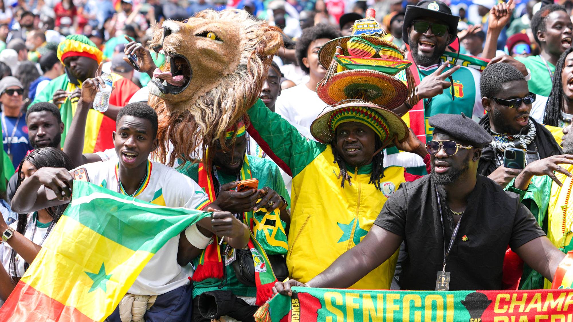 SEATTLE, USA - JULY 01: Fans of Senegal are seen during the 2026 FIFA World Cup Round of 32 match between Belgium and Senegal at Lumen Field (Seattle Stadium) in Seattle, Washington, United States on July 01, 2026. Ercin Erturk / Anadolu