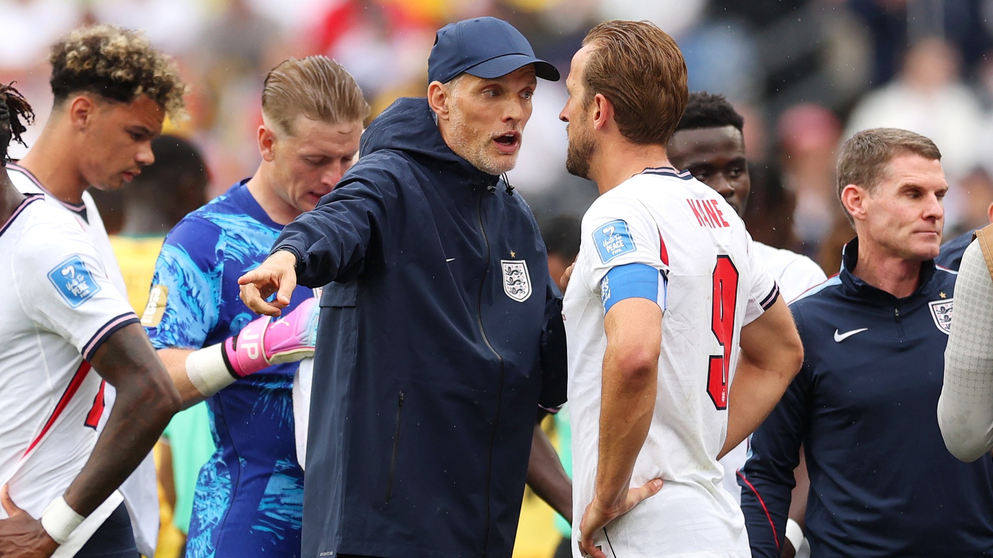 Thomas Tuchel és Harry Kane.