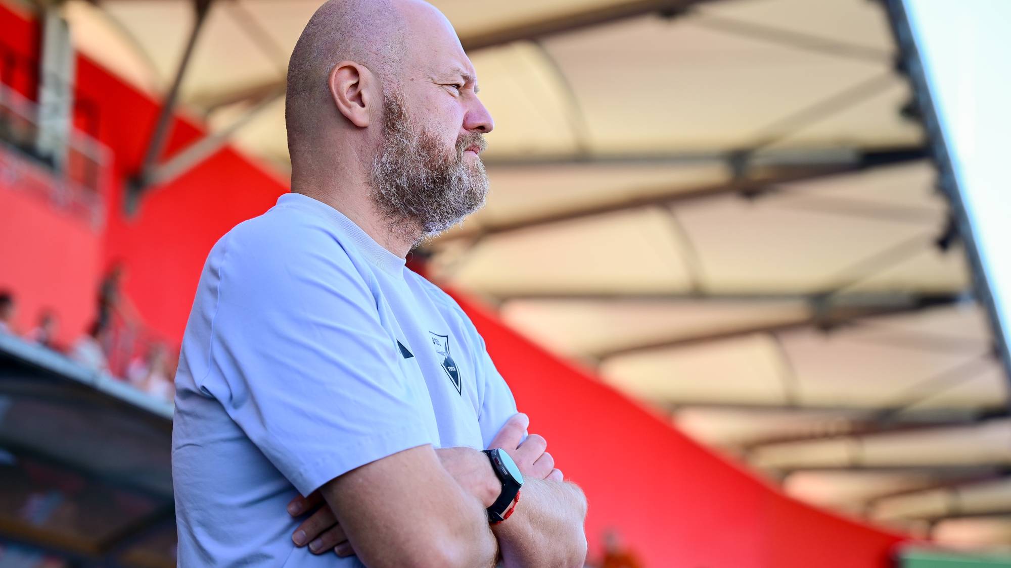 Gert Remmel, a Debrecen vezetőedzője a labdarúgó OTP Bank Liga 5. fordulójában játszott Kisvárda Master Good - Debreceni VSC mérkőzésen a kisvárdai Várkerti Stadionban 2026. augusztus 23-án.