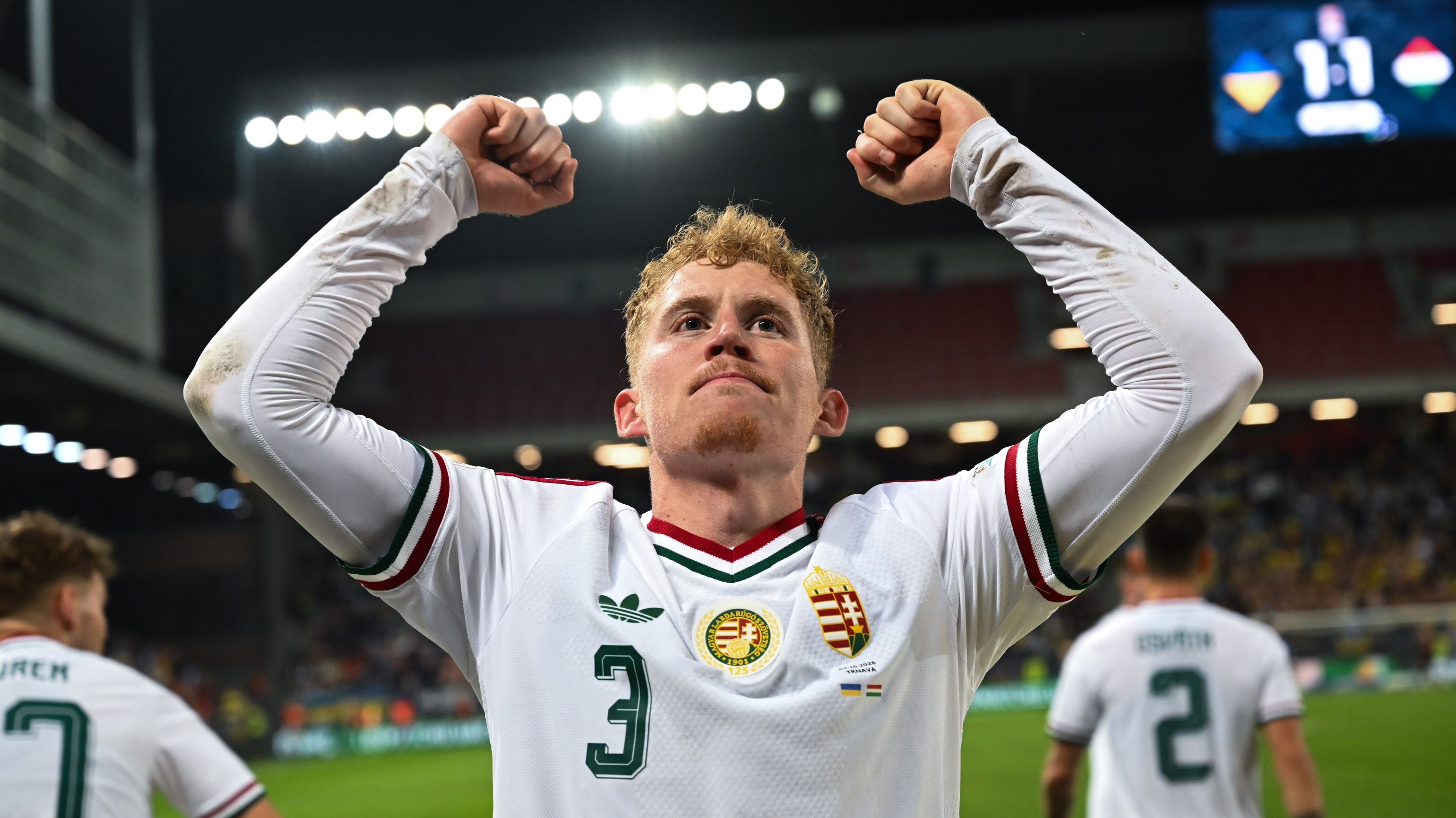 Csinger Márk a Nemzetek Ligája B divíziójának negyedik fordulójában játszott Ukrajna - Magyarország mérkõzésén a nagyszombati Anton Malatinsky Stadionban.
